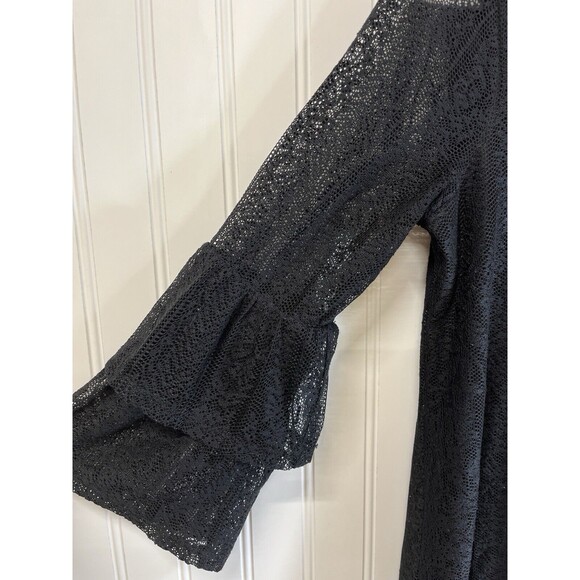 "As You‎ Wish" Bell Sleeve Little Black Party Lace Dress. Lined. Sz X Small - Picture 2 of 15